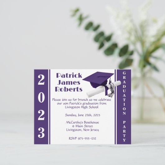 Pet en diplomatie, Paars en wit Afstuderen Kaart