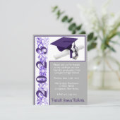 Pet en diplomatie, Paars, grijs, wit Afstuderen Kaart (Staand voorkant)