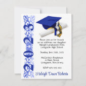 Pet en diplomatie, Royal Blue & Gold Afstuderen Kaart (Voorkant)