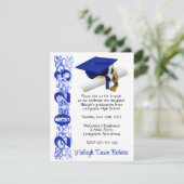 Pet en diplomatie, Royal Blue & Gold Afstuderen Kaart (Staand voorkant)