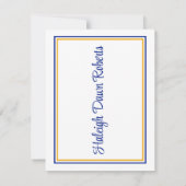 Pet en diplomatie, Royal Blue & Gold Afstuderen Kaart (Achterkant)