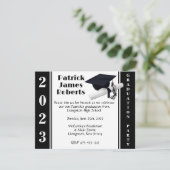 Pet en diplomatie, uitnodiging voor zwart-wit Afst (Staand voorkant)