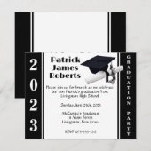 Pet en diplomatie, uitnodiging voor zwart-wit Afst (Voorkant / Achterkant)