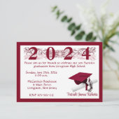 Pet en diplomatie, wit en kardinaal rood Afstudere Kaart (Staand voorkant)