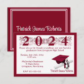 Pet en diplomatie, wit en kardinaal rood Afstudere Kaart (Voorkant / Achterkant)