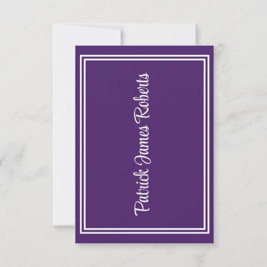 Pet en diplomatie, wit en Paars Afstuderen Kaart (Achterkant)