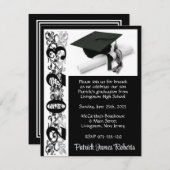 Pet en diplomatie, zwart achtergrondAfstuderen Kaart (Voorkant / Achterkant)