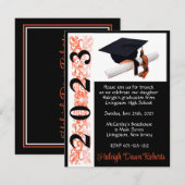 Pet en diplomatie, zwart en Oranje Afstuderen Kaart (Voorkant / Achterkant)