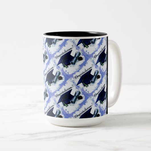 Pet en diplomatiek afstuderen blauwe Mok (Voorkant rechts)