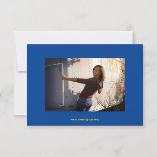 Pet en diplomatiek blauw - 3x5 Afstuderen aankondi Kaart (Achterkant)