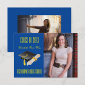 Pet en diplomatiek blauw - 3x5 Afstuderen aankondi Kaart (Voorkant / Achterkant)