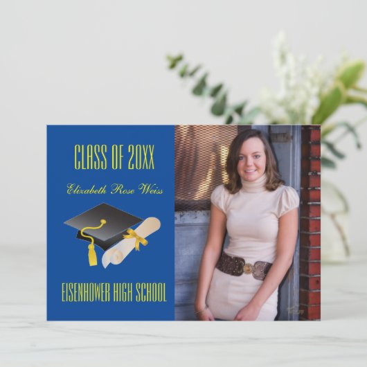 Pet en diplomatiek blauw - Aankondiging van Afstud (Staand voorkant)