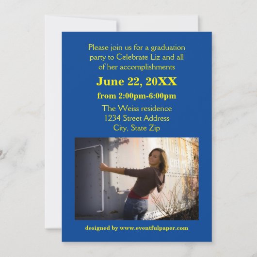 Pet en diplomatiek blauw - Aankondiging van Afstud (Achterkant)