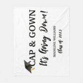 Pet en gans Het gaat naar beneden Afstuderen Fleece Deken (Voorkant)