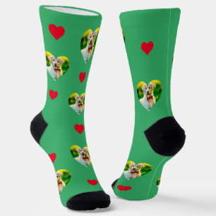  Pet en Hearts Pattern Zee Groen Sokken