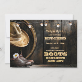 Pet en huwelijksuitnodigingen voor landlaarzen kaart