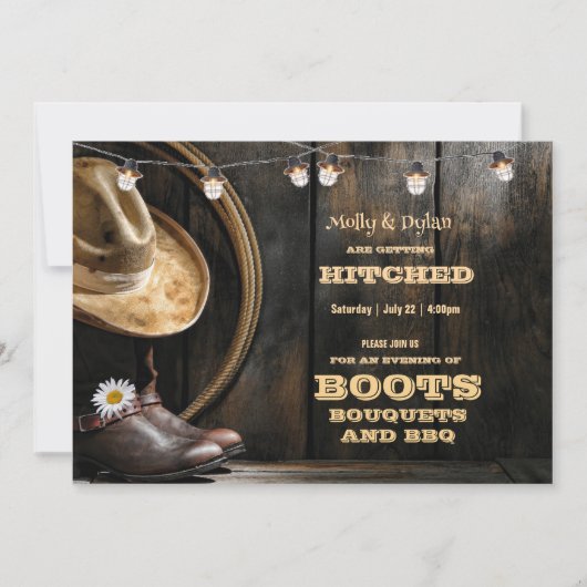 Pet en huwelijksuitnodigingen voor landlaarzen kaart (Voorkant)