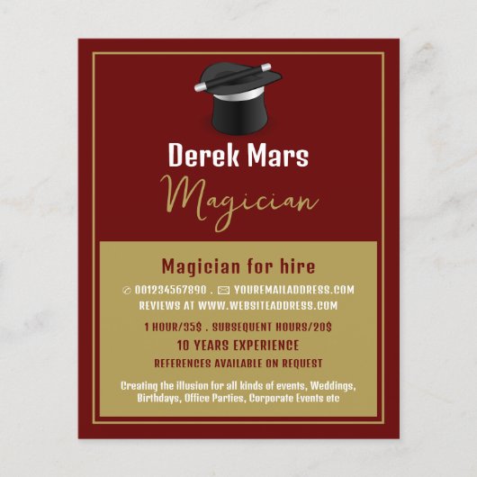 Pet en kracht van de Magicus, Magicisch Adverteren Flyer (Voorkant)