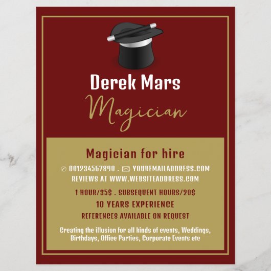 Pet en kracht van de Magicus, Magicisch Adverteren Flyer (Voorkant)