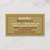 Pet en kracht van de Magicus, Magicisch Visitekaartje (Achterkant)