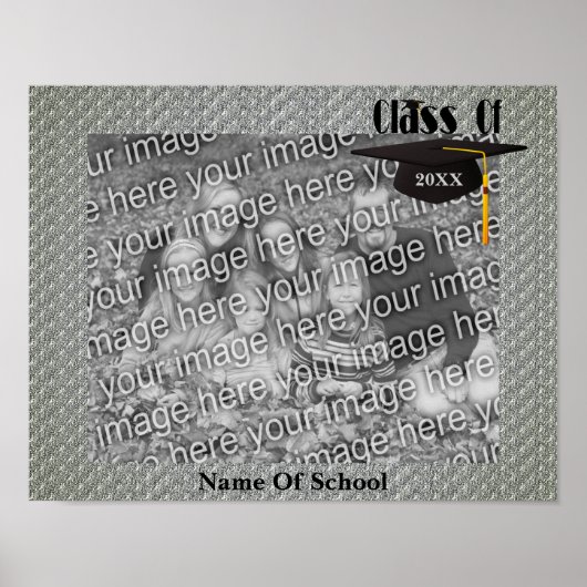 Pet en kwastje Afstuderen Lijst Voeg je foto toe Poster (Voorkant)