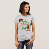 Pet en laarzen voor kerstmeisjes t-shirt (Voorkant volledig)