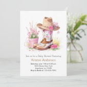 Pet en laarzen Wild West Waterverf Baby shower Kaart (Staand voorkant)