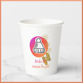  Pet en Mittens Winter Season Bright Papieren Bekers