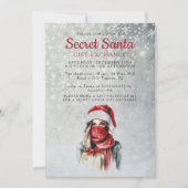 Pet en sjaal Grijs Geheim Kerstfeest Kaart (Voorkant)