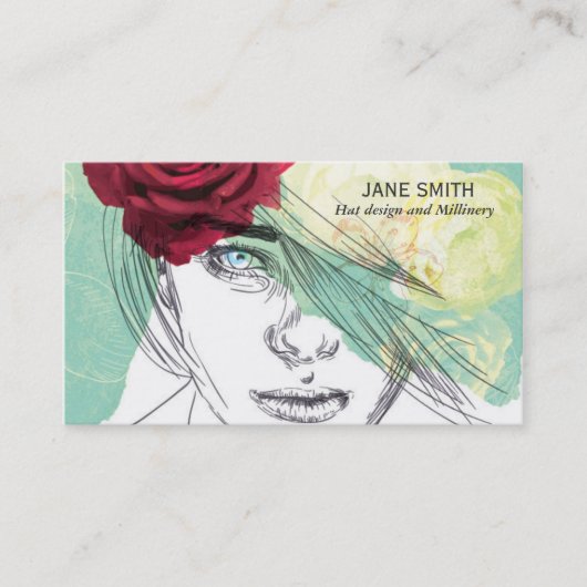 Pet en stijlvolle Milliner millinery Visitekaartje (Voorkant)