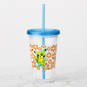 Pet en stro van de Pikachu Water Cup (bloemen) (bl Acryl Drinkbeker
