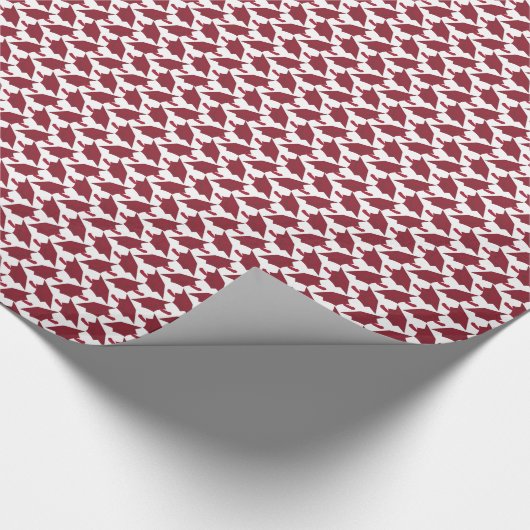 Pet en Tassel Burgundy en White Cadeaupapier (Hoek)