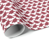 Pet en Tassel Burgundy en White Cadeaupapier (Rol Hoek)