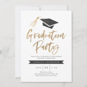 Pet- en Tassel Graduation Party Gold Foil Kaart (Voorkant)