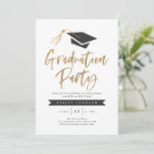 Pet- en Tassel Graduation Party Gold Foil Kaart (Staand voorkant)