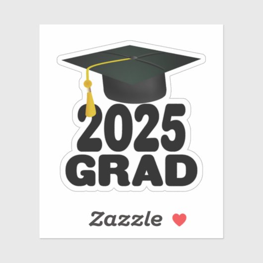 Pet en Tassel Klasse van 2025 Afstuderen Sticker (Vel)