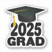Pet en Tassel Klasse van 2025 Afstuderen Sticker (Voorkant)