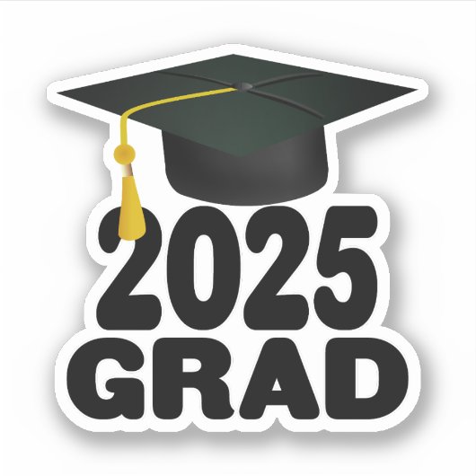 Pet en Tassel Klasse van 2025 Afstuderen Sticker (Voorkant)