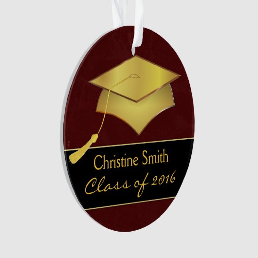 Pet- en Tassel-versiering - Afstuderen fotocadeau Ornament (voorkant)