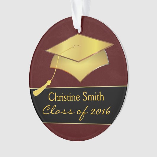 Pet- en Tassel-versiering - Afstuderen fotocadeau Ornament (voorkant)