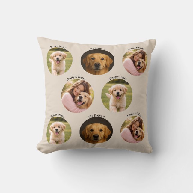 Pet Family Photos Mother's Day Throw Pillow Beige Kussen (Voorkant)