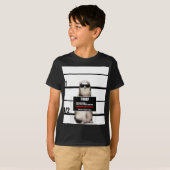 Pet Ferret T-shirt Funny Ferret, dief, mugshot, ca (Voorkant volledig)