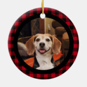 Pet First Kerstbuffels, foto 2 zijkanten Keramisch Ornament (Achterkant)