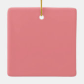 Pet First kerstfoto Cute Pink Keramisch Ornament (Achterkant)