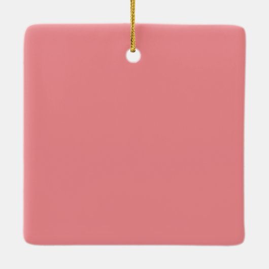 Pet First kerstfoto Cute Pink Keramisch Ornament (Achterkant)