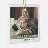 Pet First kerstfoto Cute Simple Keramisch Ornament (Rechts)