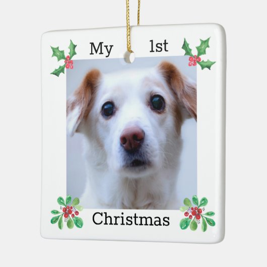 Pet First Kerstfoto Keramisch Ornament (Links)