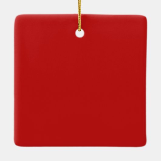 Pet First Kerstfoto Red Rustic Keramisch Ornament (Achterkant)