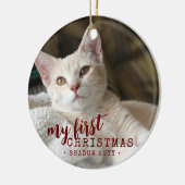 Pet First kerstfoto Simple Cute Keramisch Ornament (Links)