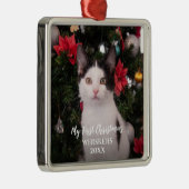 Pet First Kerstmis Modern Metalen Ornament (Rechts)